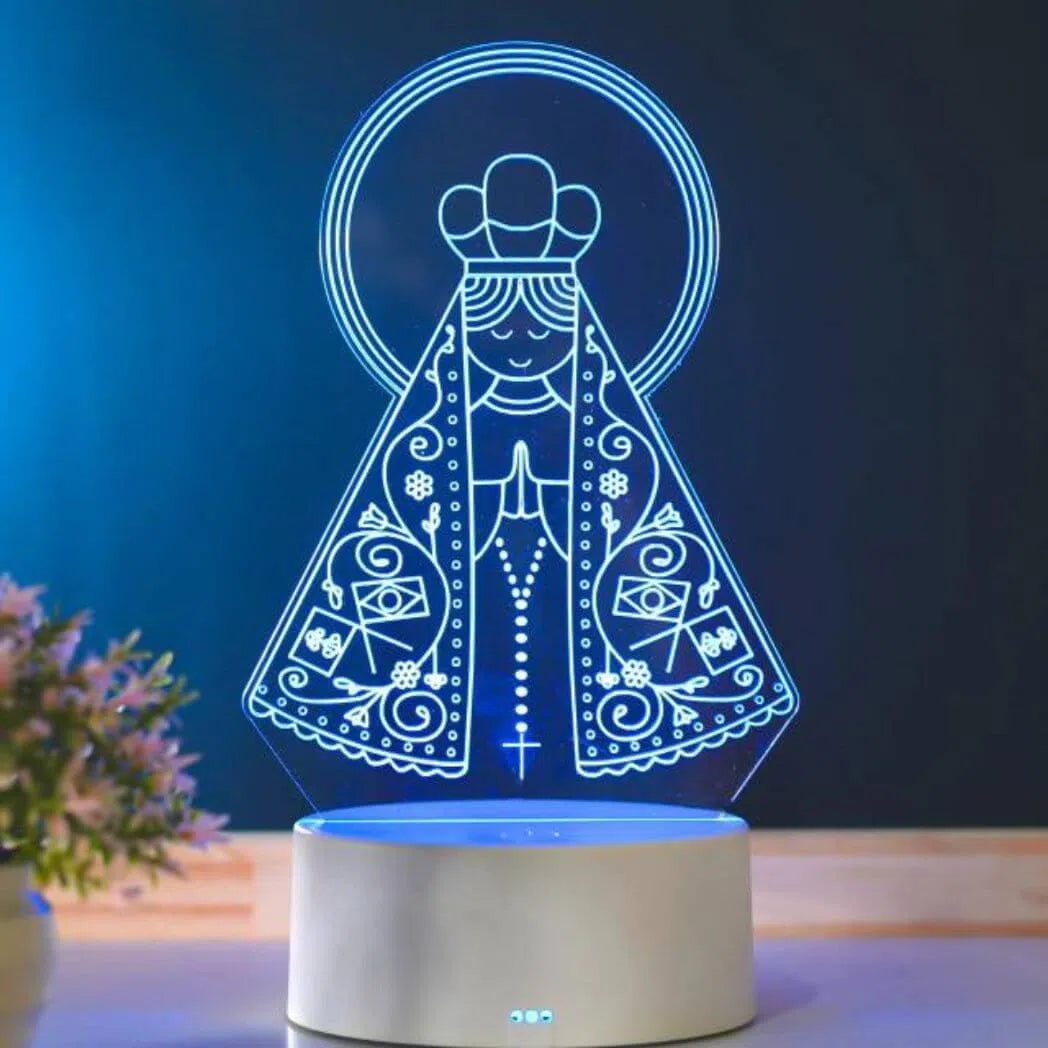 Luminária 3D da Salvação 16 Cores - Nossa Senhora-Kasamô
