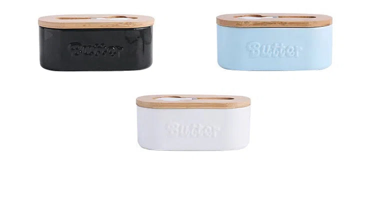 Manteigueira em Cerâmica com Tampa de Bambu-Kasamô