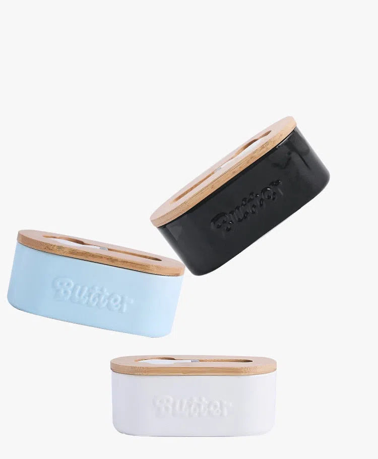 Manteigueira em Cerâmica com Tampa de Bambu-Kasamô