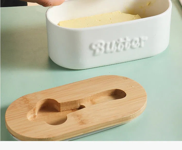 Manteigueira em Cerâmica com Tampa de Bambu-Kasamô