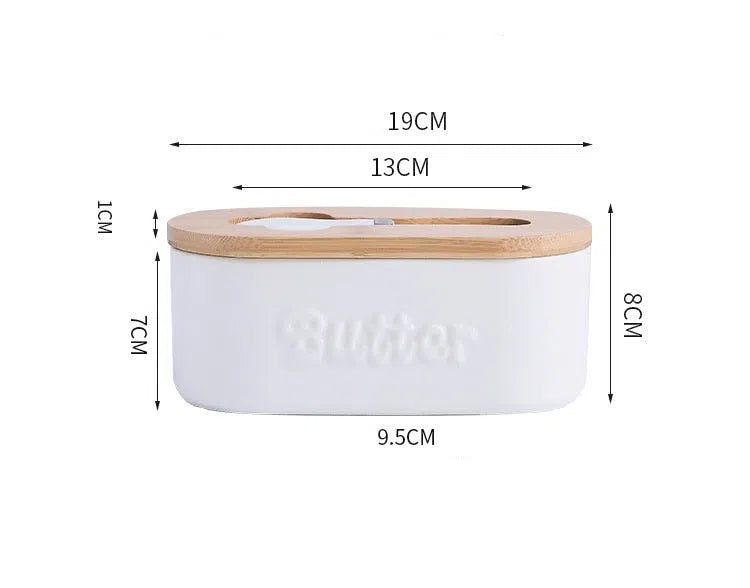 Manteigueira em Cerâmica com Tampa de Bambu-Kasamô