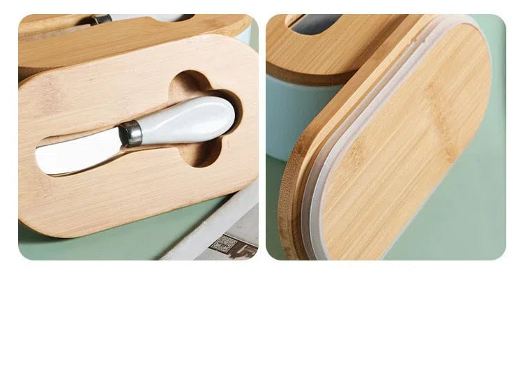 Manteigueira em Cerâmica com Tampa de Bambu-Kasamô