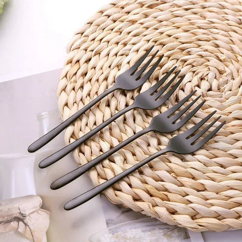 Mini Garfos para Sobremesa em Aço Inox - 6 Peças-Kasamô