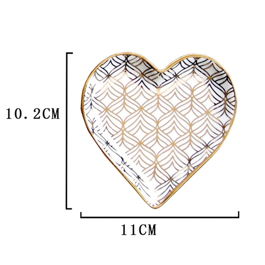 Mini Prato Heart Gold em Cerâmica-Kasamô