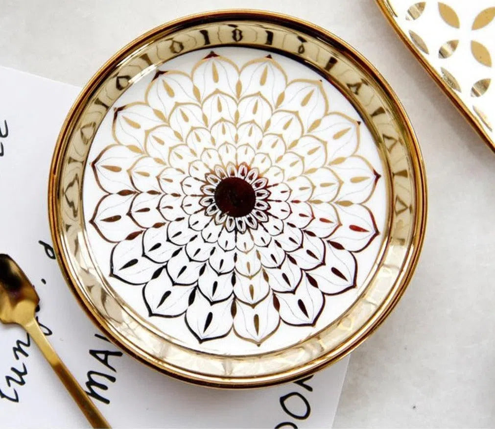 Mini Prato Heart Gold em Cerâmica-Kasamô