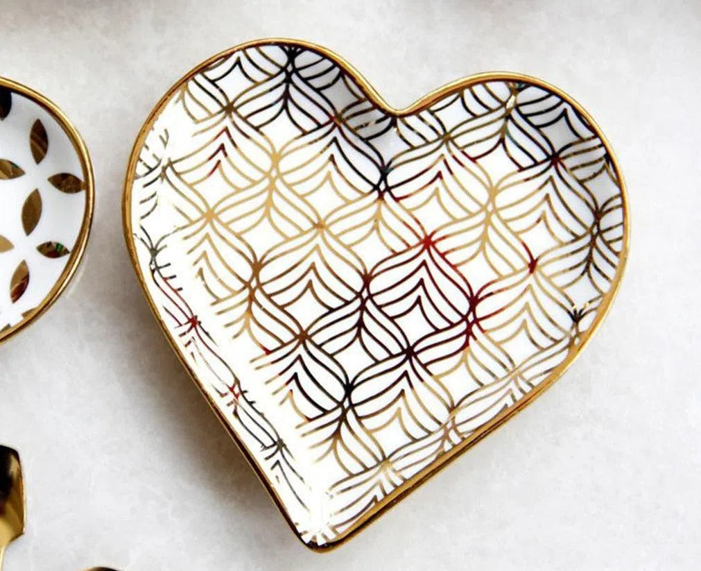Mini Prato Heart Gold em Cerâmica-Kasamô