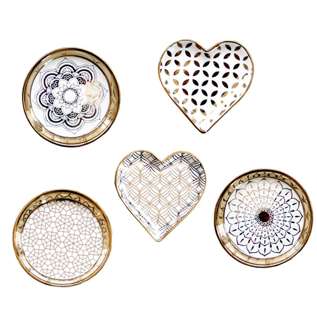 Mini Prato Heart Gold em Cerâmica-Kasamô