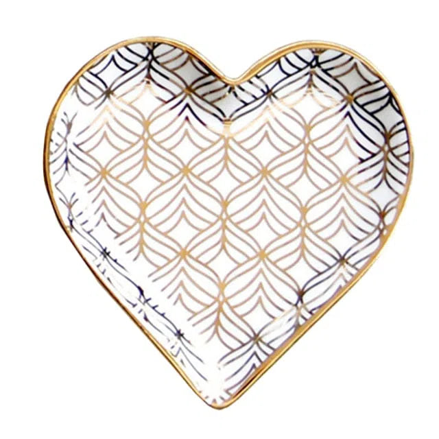 Mini Prato Heart Gold em Cerâmica-Kasamô