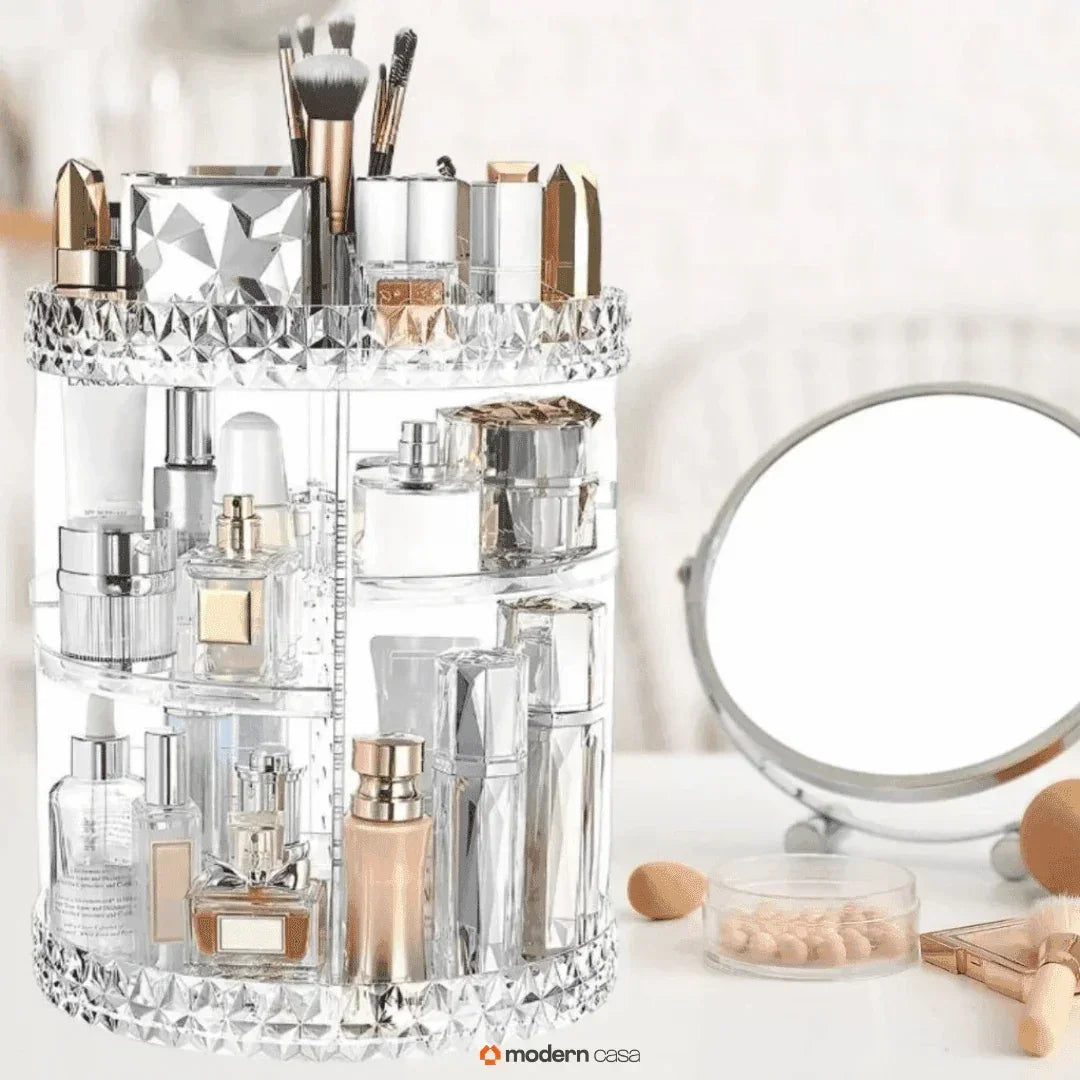 Organizador de Maquiagem Acrílico Giratório 360°