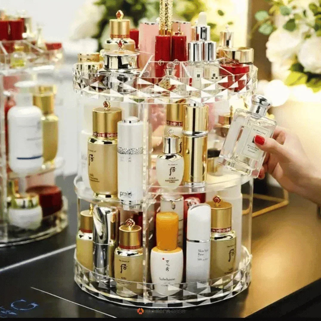 Organizador de Maquiagem Acrílico Giratório 360°