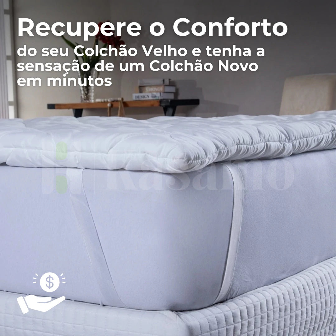 Pillow Top Premium Extra Macio 400 Fios Kasamô - Para Noites de Sono Aconchegantes