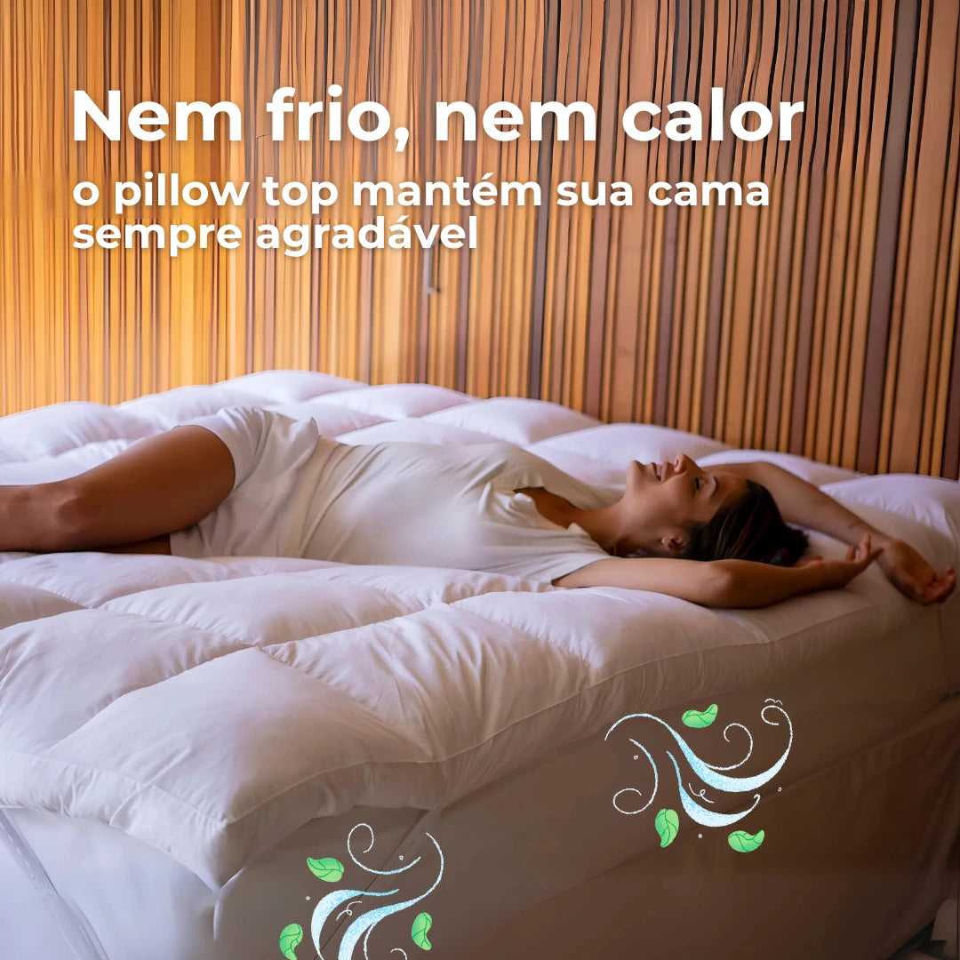 Pillow Top Premium Extra Macio 400 Fios Kasamô - Para Noites de Sono Aconchegantes