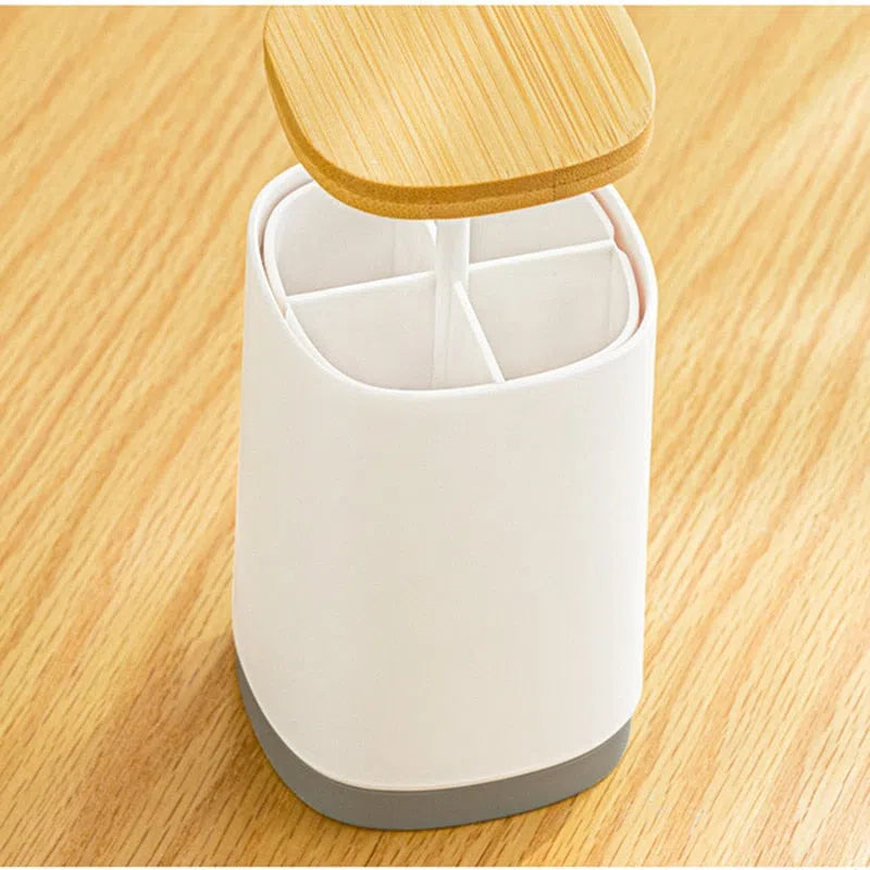 Porta Objetos Automático com Tampa de Bambu-Kasamô