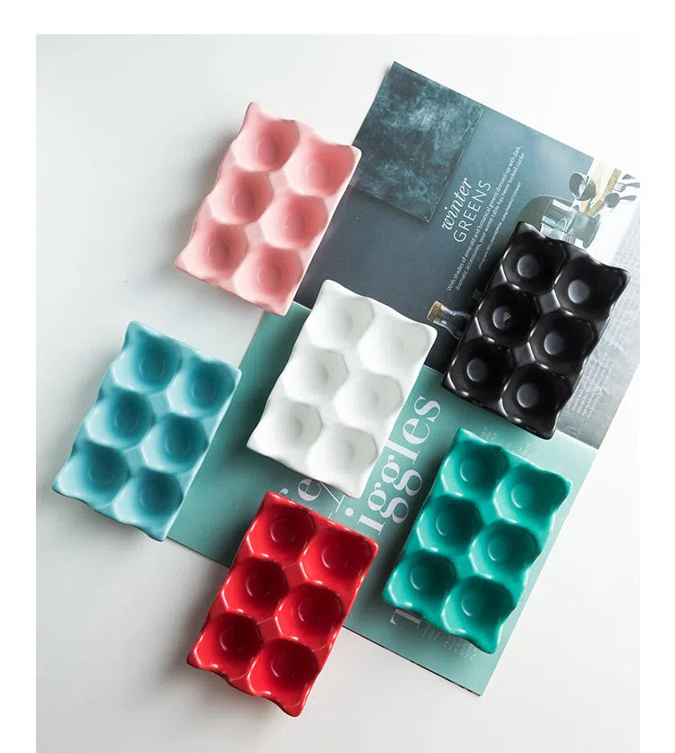 Porta Ovos em Cerâmica - 6 Ovos-Kasamô