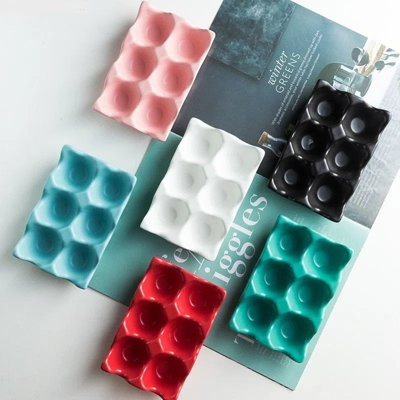 Porta Ovos em Cerâmica - 6 Ovos-Kasamô