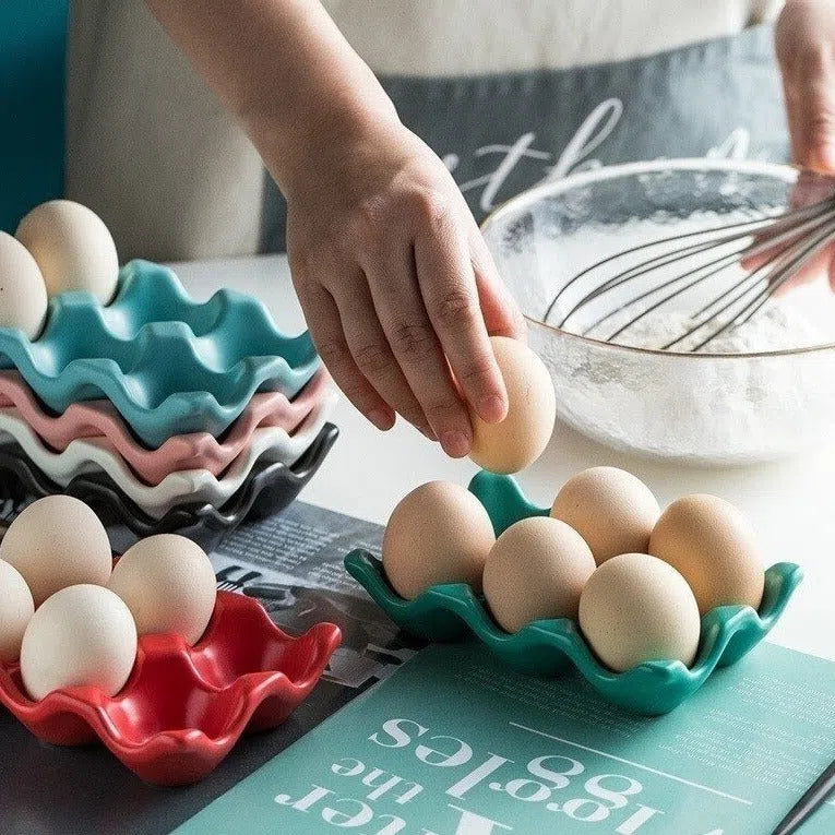 Porta Ovos em Cerâmica - 6 Ovos-Kasamô