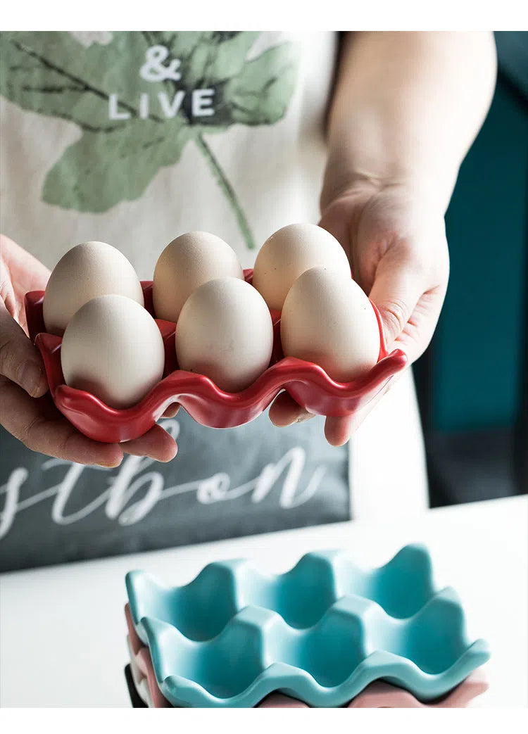 Porta Ovos em Cerâmica - 6 Ovos-Kasamô