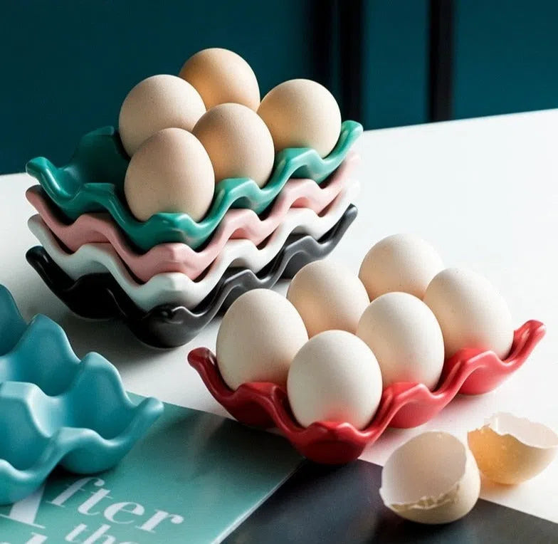 Porta Ovos em Cerâmica - 6 Ovos-Kasamô