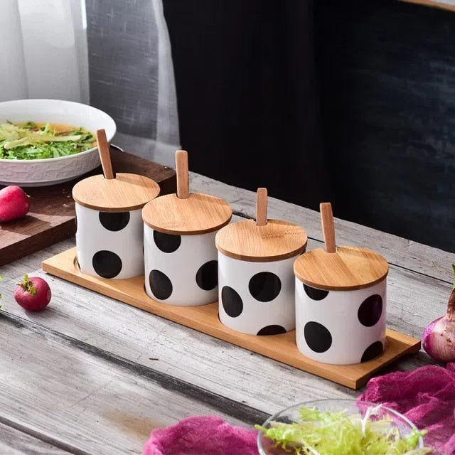 Porta Tempero Nórdico de Cerâmica e Bambu-Kasamô