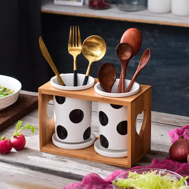 Porta Tempero Nórdico de Cerâmica e Bambu-Kasamô