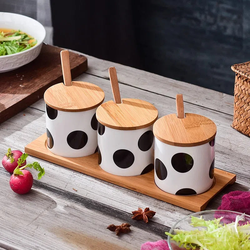 Porta Tempero Nórdico de Cerâmica e Bambu-Kasamô