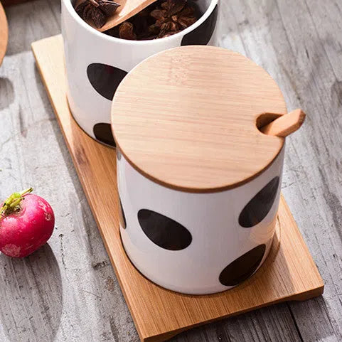 Porta Tempero Nórdico de Cerâmica e Bambu-Kasamô