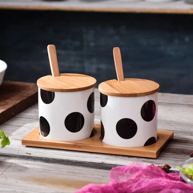 Porta Tempero Nórdico de Cerâmica e Bambu-Kasamô