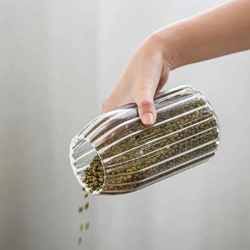 Pote de Vidro Canelado com Tampa de Cortiça-Kasamô