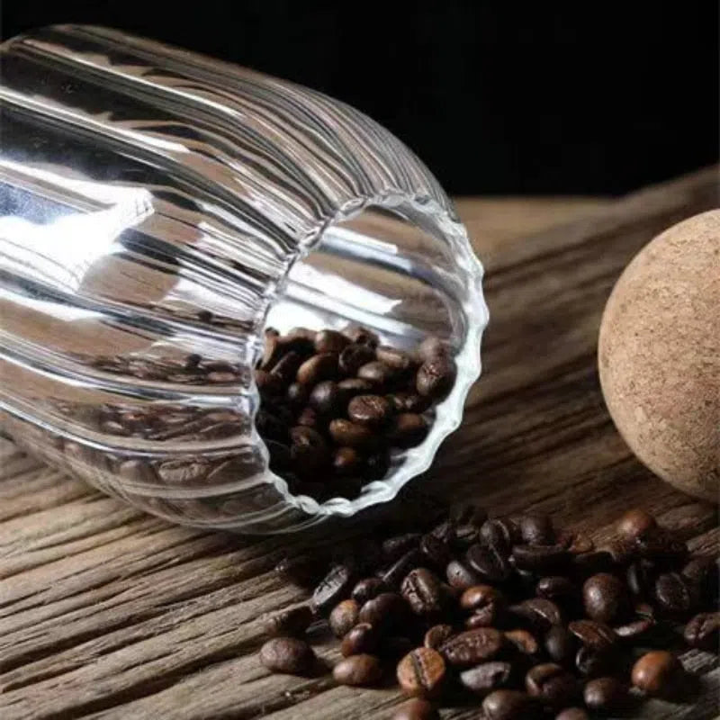 Pote de Vidro Canelado com Tampa de Cortiça-Kasamô