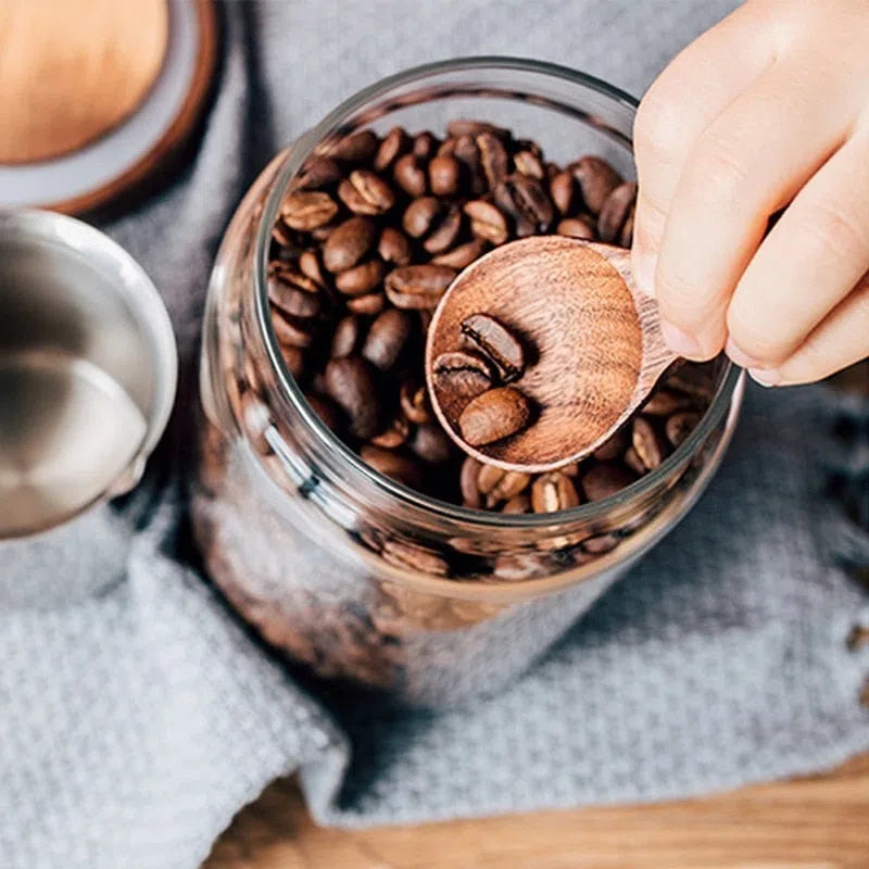 Pote de Vidro com Tampa Hermética em Madeira-Kasamô