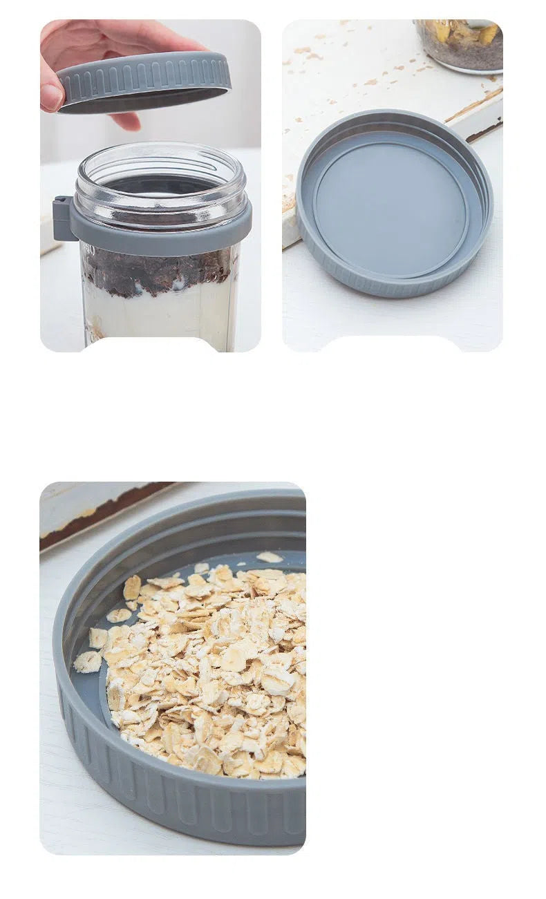 Pote de Vidro com Tampa de Fechamento Hermético e Colher com Cabo de Madeira - 350ml-Kasamô