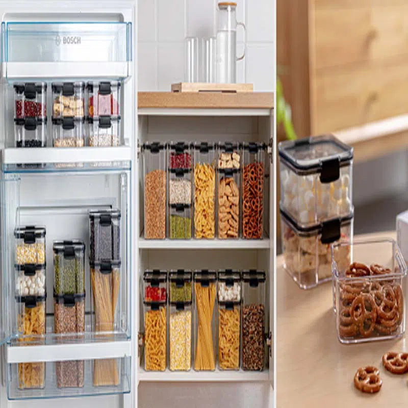 Pote em Acrílico Transparente para Armazenamento de Alimentos-Kasamô