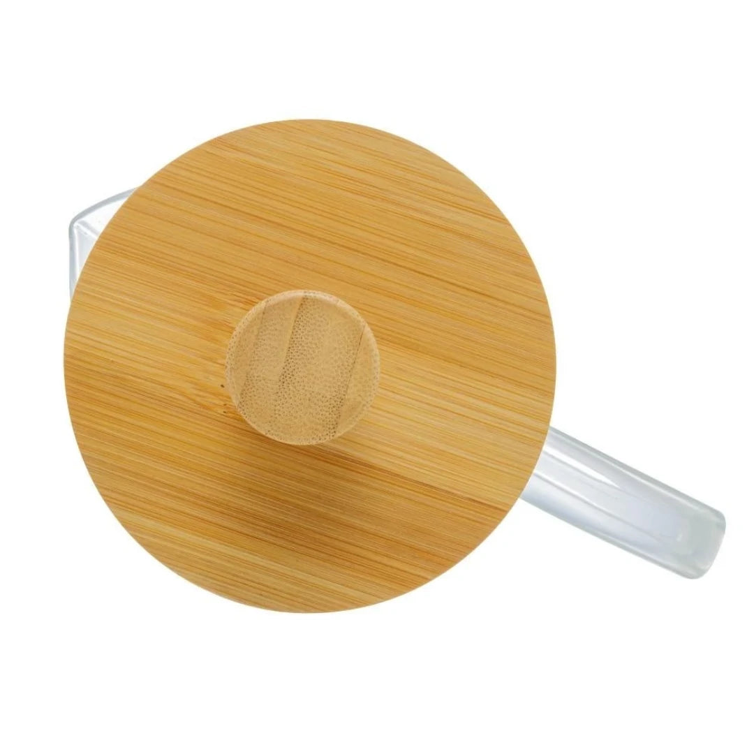 Cafeteira Prensa Francesa de Vidro Borossilicato com Tampa de Bambu - Kasamô