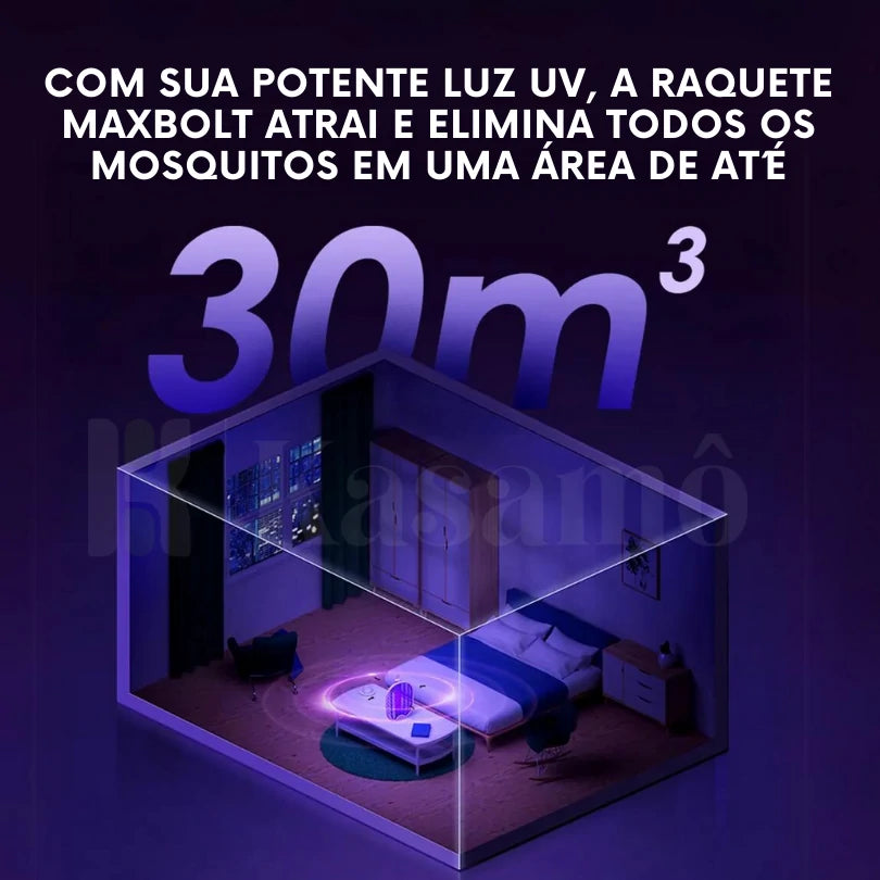 Raquete Mata-Mosquito MaxBolt™ - Com Ions de Atração-Kasamô
