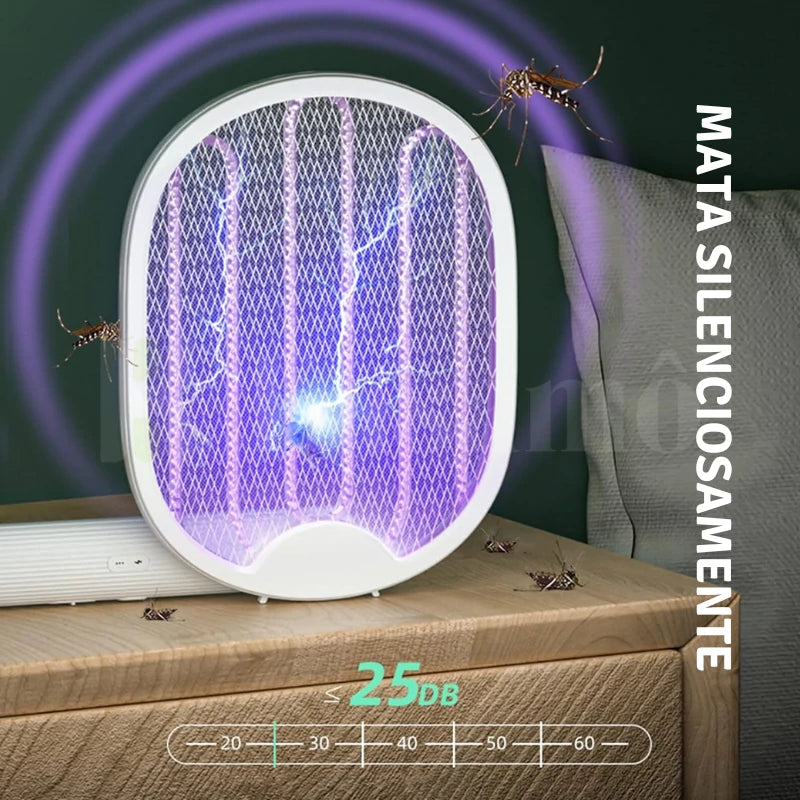 Raquete Mata-Mosquito MaxBolt™ - Com Ions de Atração-Kasamô