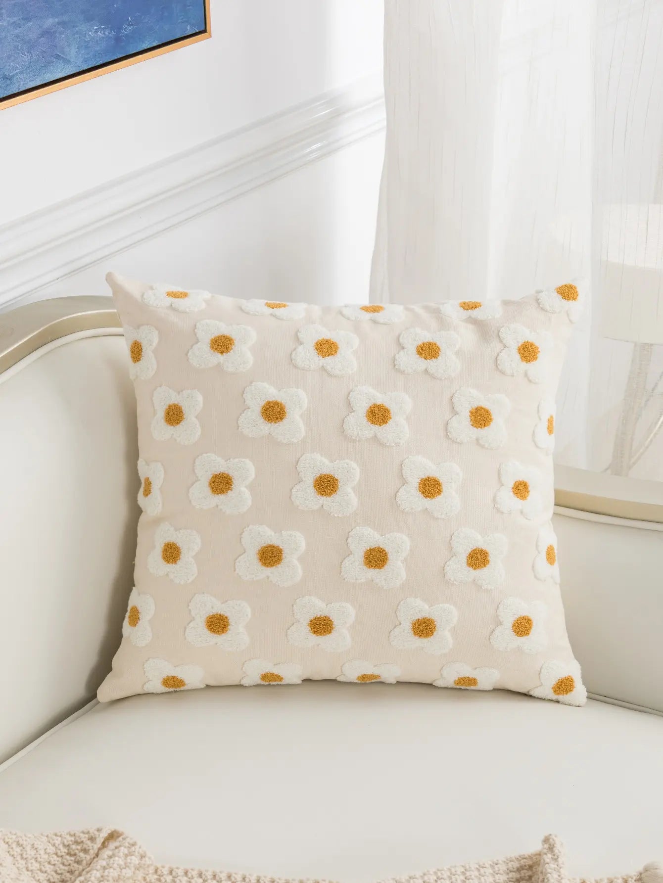 Capa de almofada Serie Flor Bordada