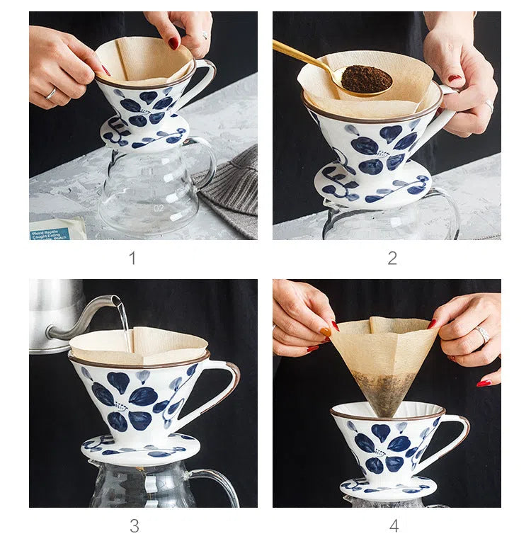 Suporte de Filtro V60 em Cerâmica Pintada à Mão-Kasamô