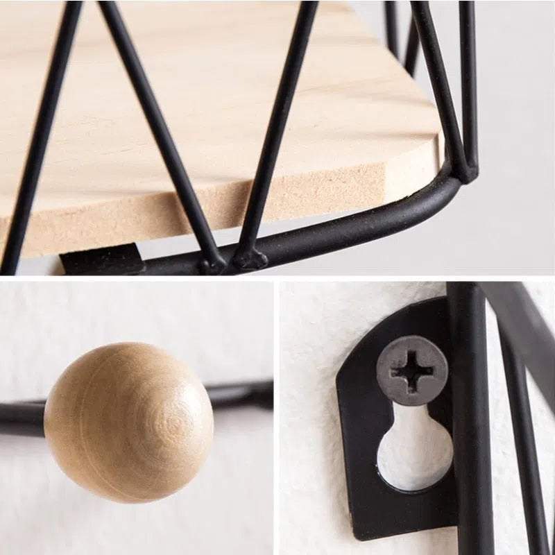 Suporte de Parede com Ganchos e Cesto Organizador-Kasamô