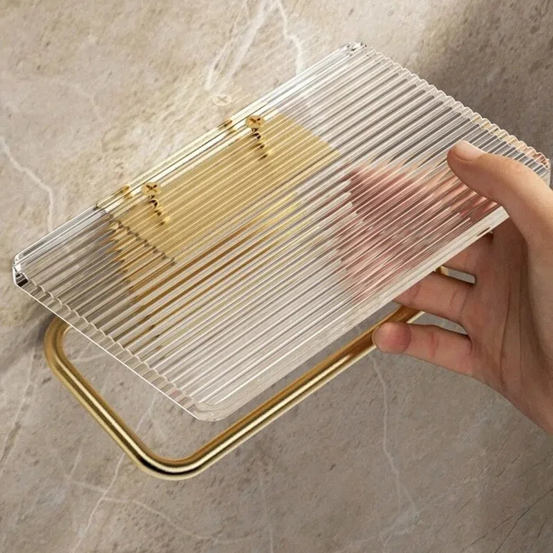 Suporte para Papel Higiênico - Elegância em Ouro e Prata-Kasamô