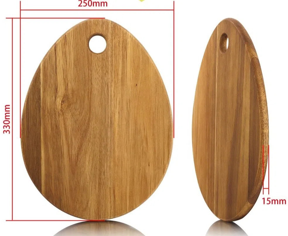 Tábua de Corte em Formato de Gota Madeira Nobre de Acácia-Kasamô