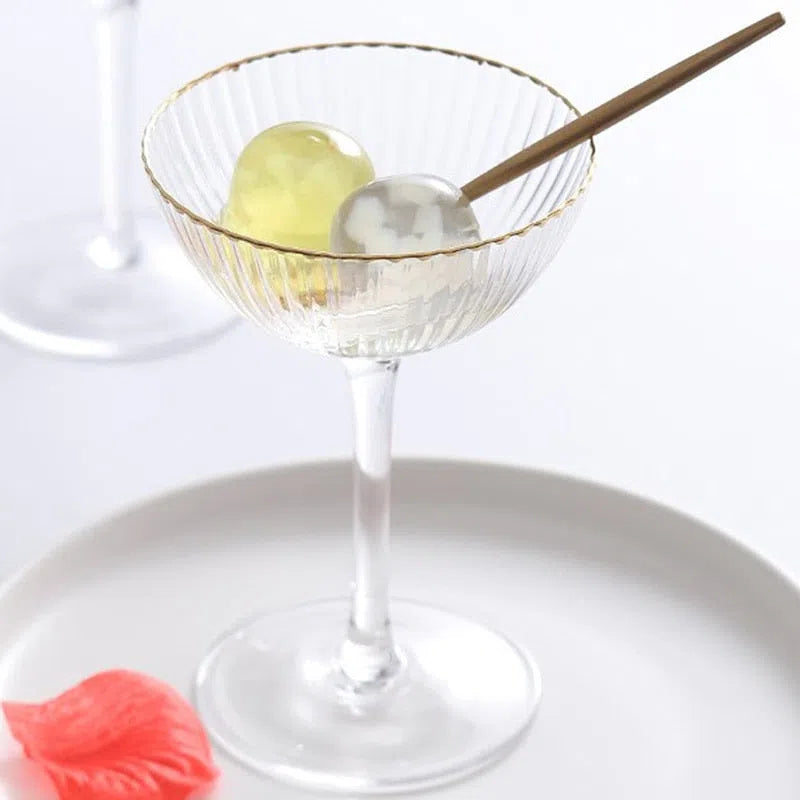 Taça de Vidro para Sobremesa com Borda Goldenline-Kasamô