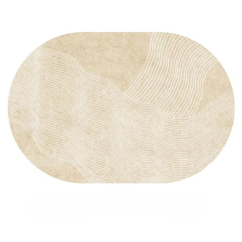 Tapete Irregular para Sala e Quarto Plush Macio Oval Kasamô-Kasamô