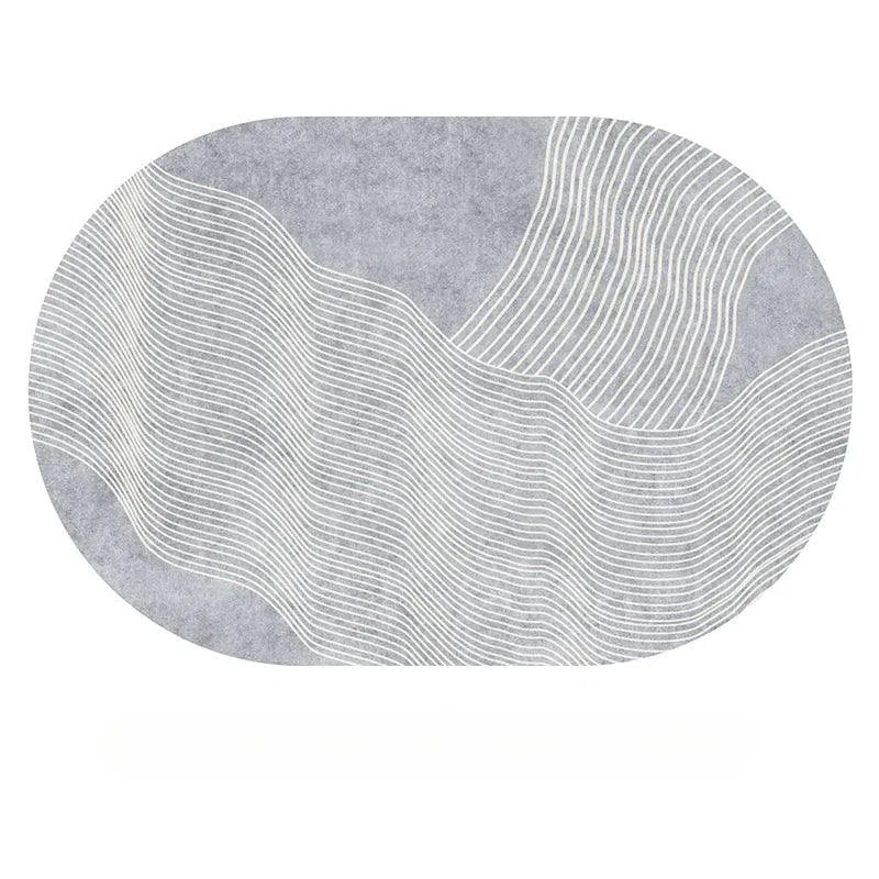 Tapete Irregular para Sala e Quarto Plush Macio Oval Kasamô-Kasamô