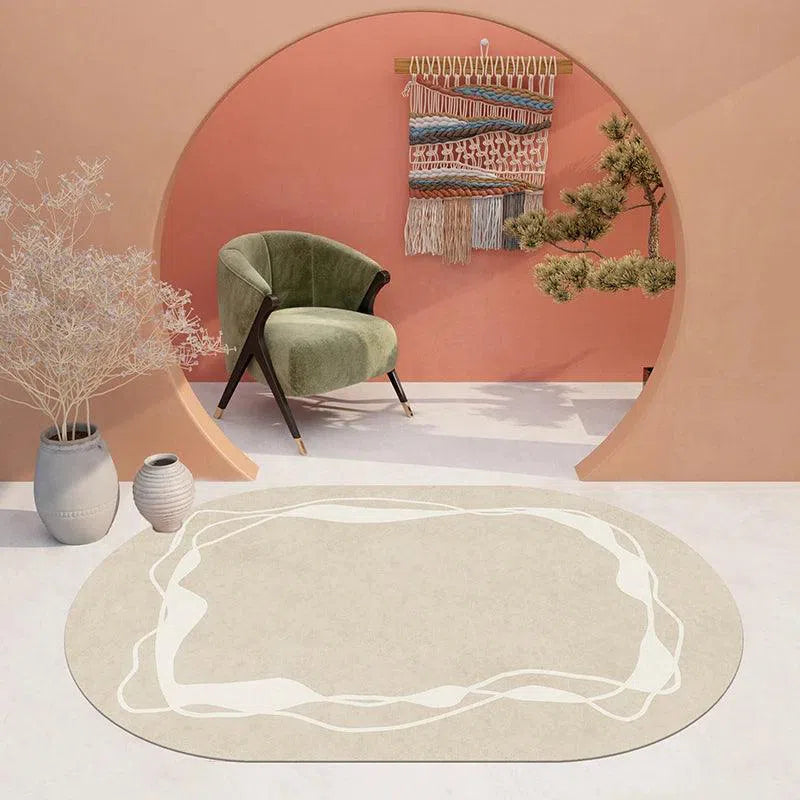 Tapete Irregular para Sala e Quarto Plush Macio Oval Kasamô-Kasamô