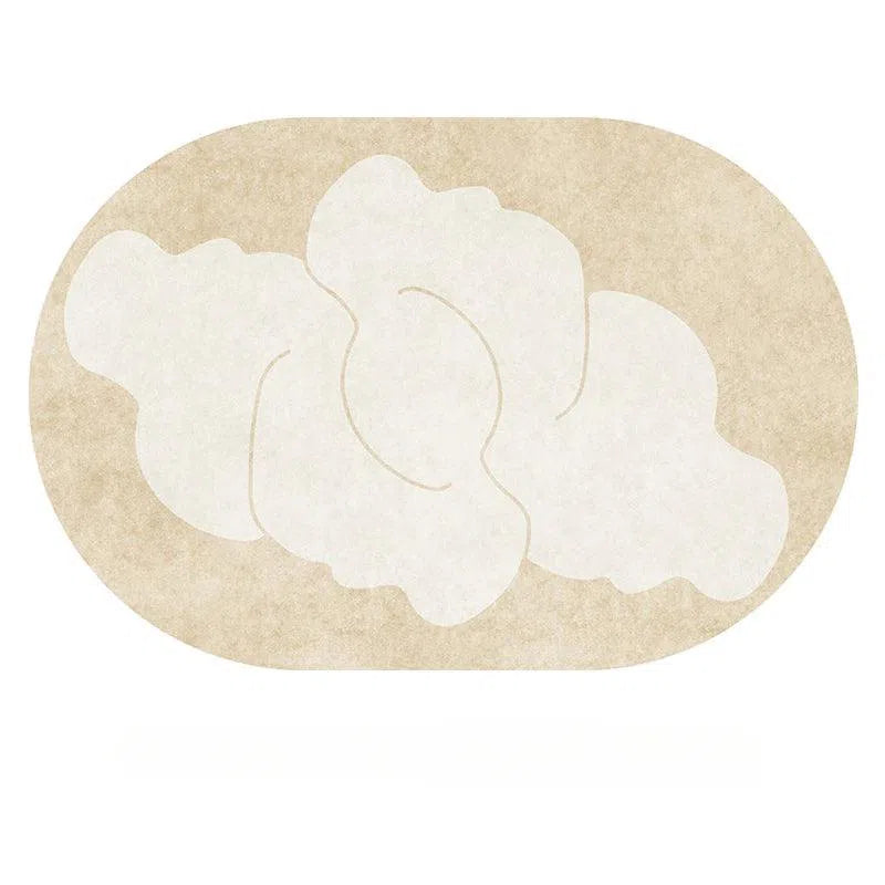 Tapete Irregular para Sala e Quarto Plush Macio Oval Kasamô-Kasamô