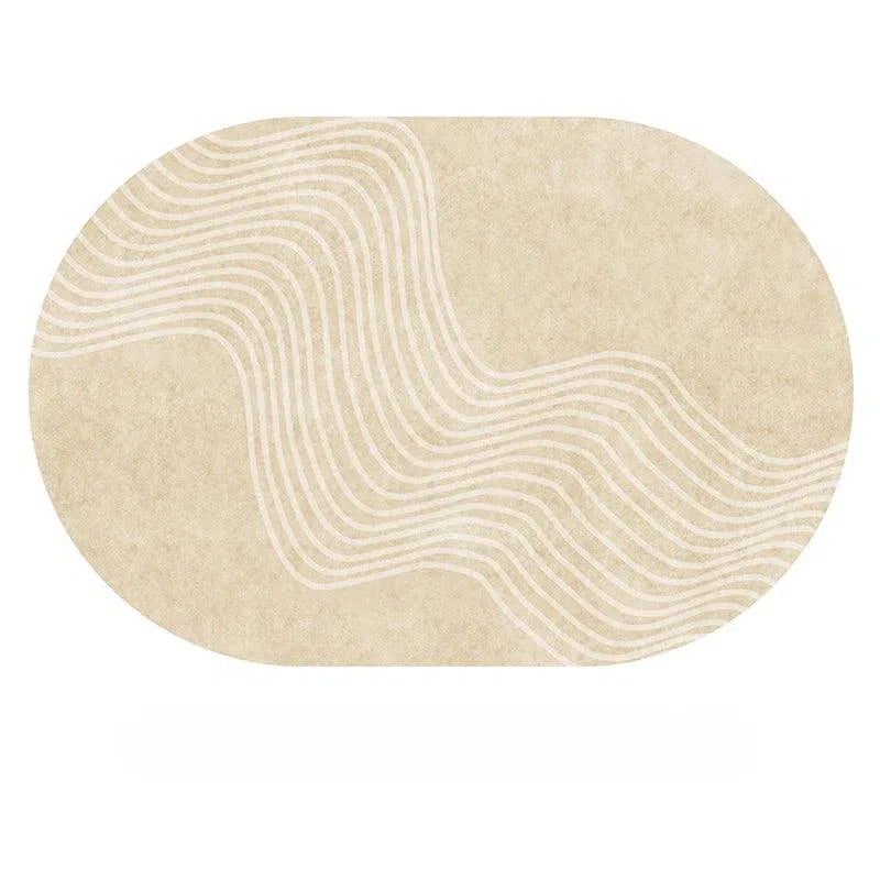 Tapete Irregular para Sala e Quarto Plush Macio Oval Kasamô-Kasamô