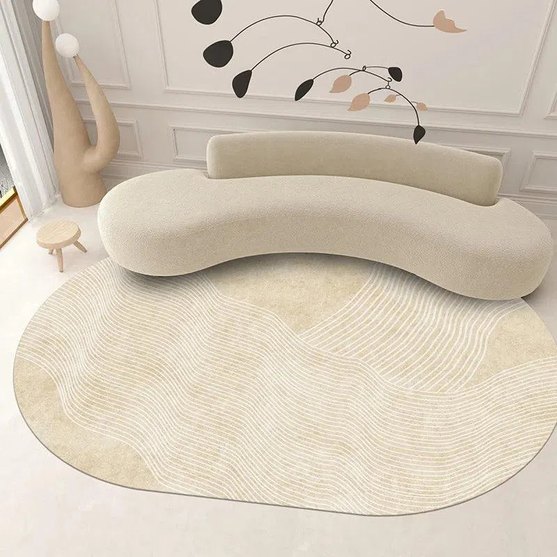 Tapete Irregular para Sala e Quarto Plush Macio Oval Kasamô-Kasamô