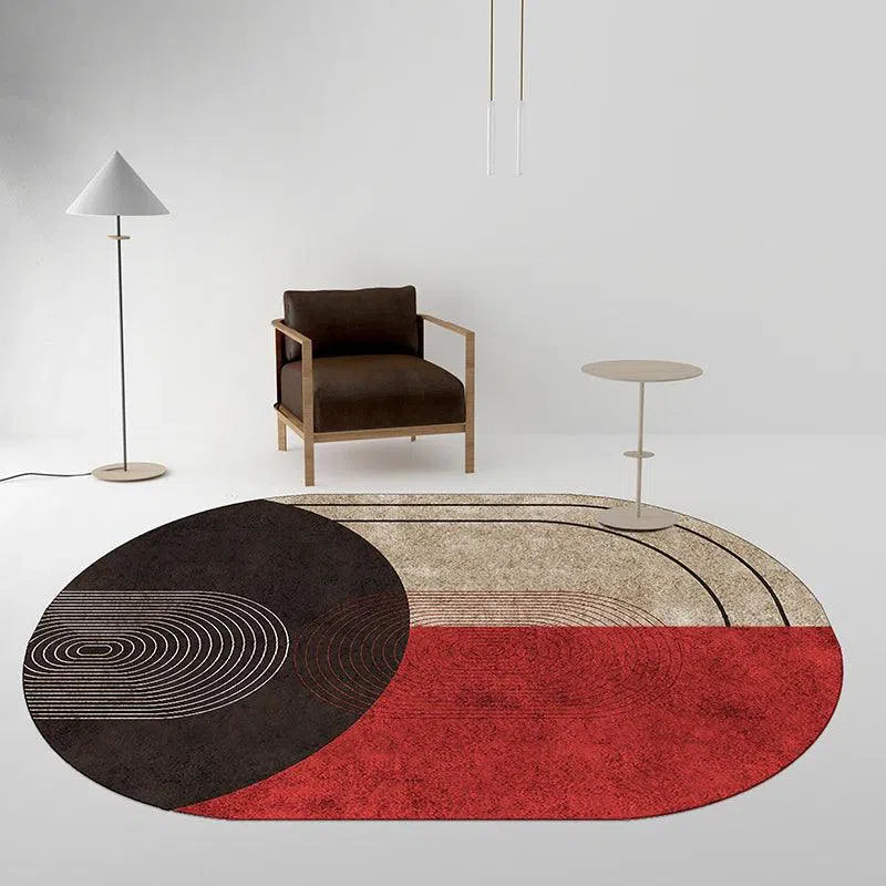 Tapete Oval Design Moderno de Arte Nórdico Minimalista Kasamô-Kasamô