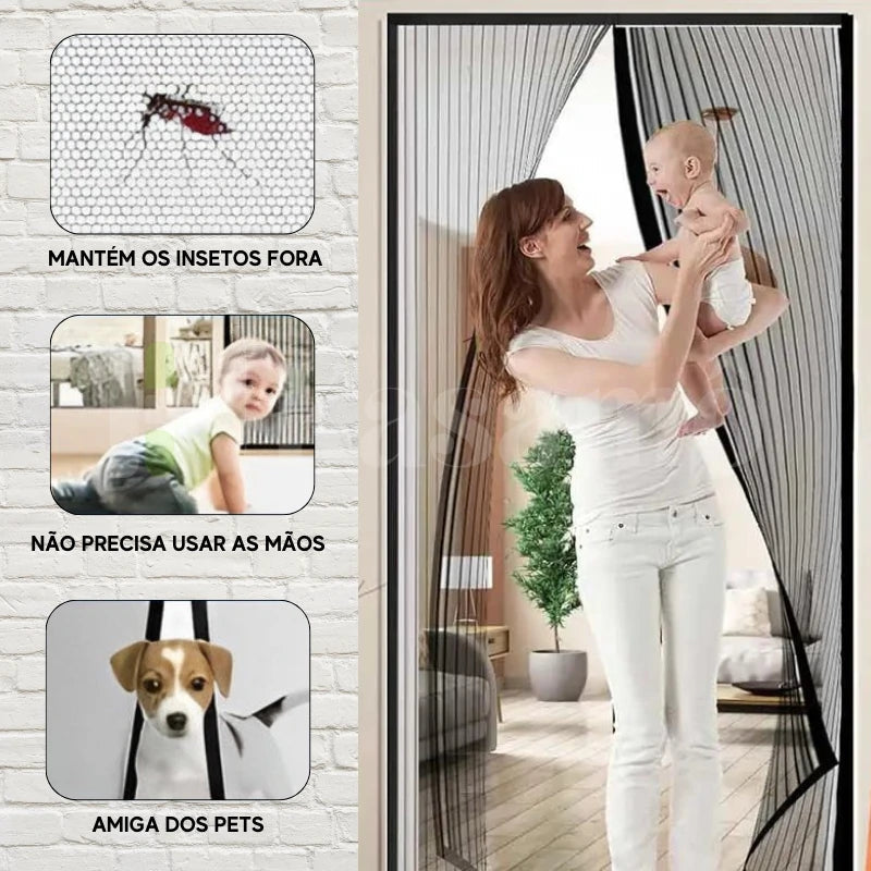 Tela Mosquiteira Magnética para Portas - ÚLTIMAS UNIDADES!-Kasamô