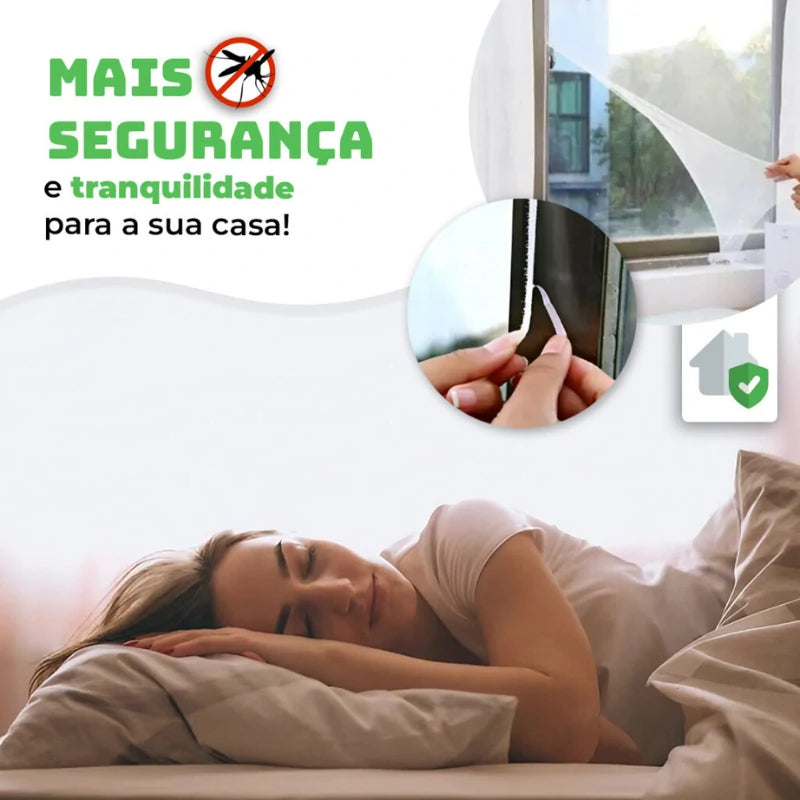 Tela Mosquiteira para Janelas Kasamô - Proteção Anti-dengue com Velcro Para Janelas-Kasamô